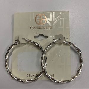 NWT: Giani Bernini silver hoop earrings